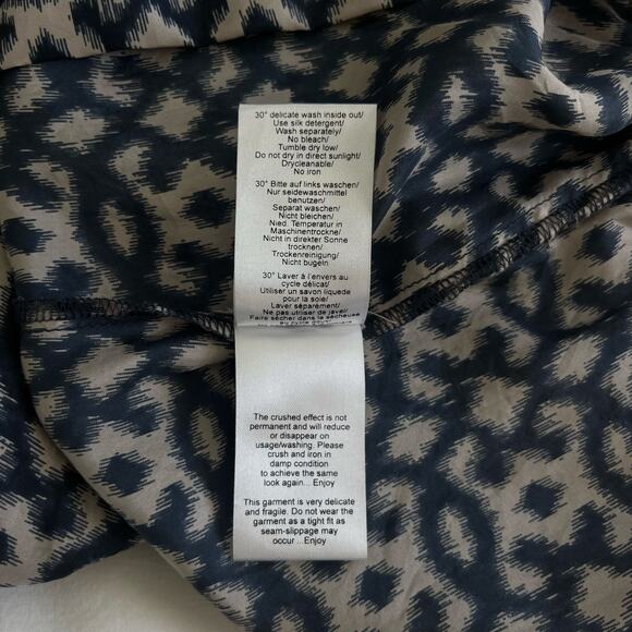 DAY Birger Et Mikkelsen 100% Silk Navy Cream Tunic Dress, Size 36/Small - Picture 9 of 10